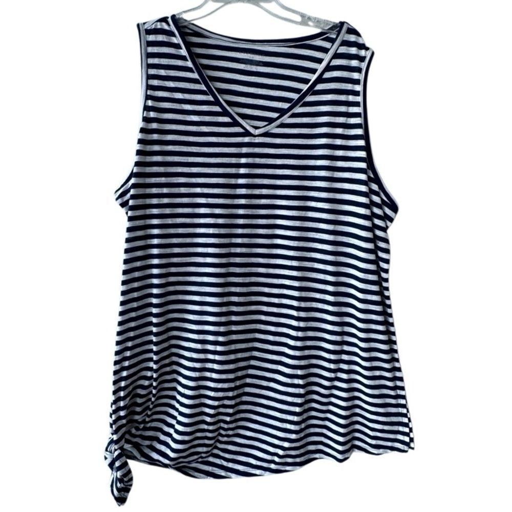 Lane Bryant Sleeveless Top Black White Striped SZ 22 / 24 NWOT